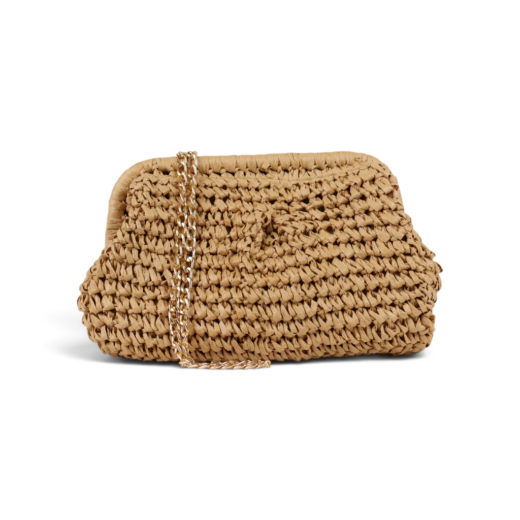 Bolsa de Festa Pouch Palha Bege