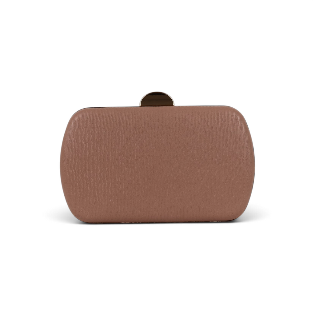 Bolsa de Festa Clutch Oval Bege Nude