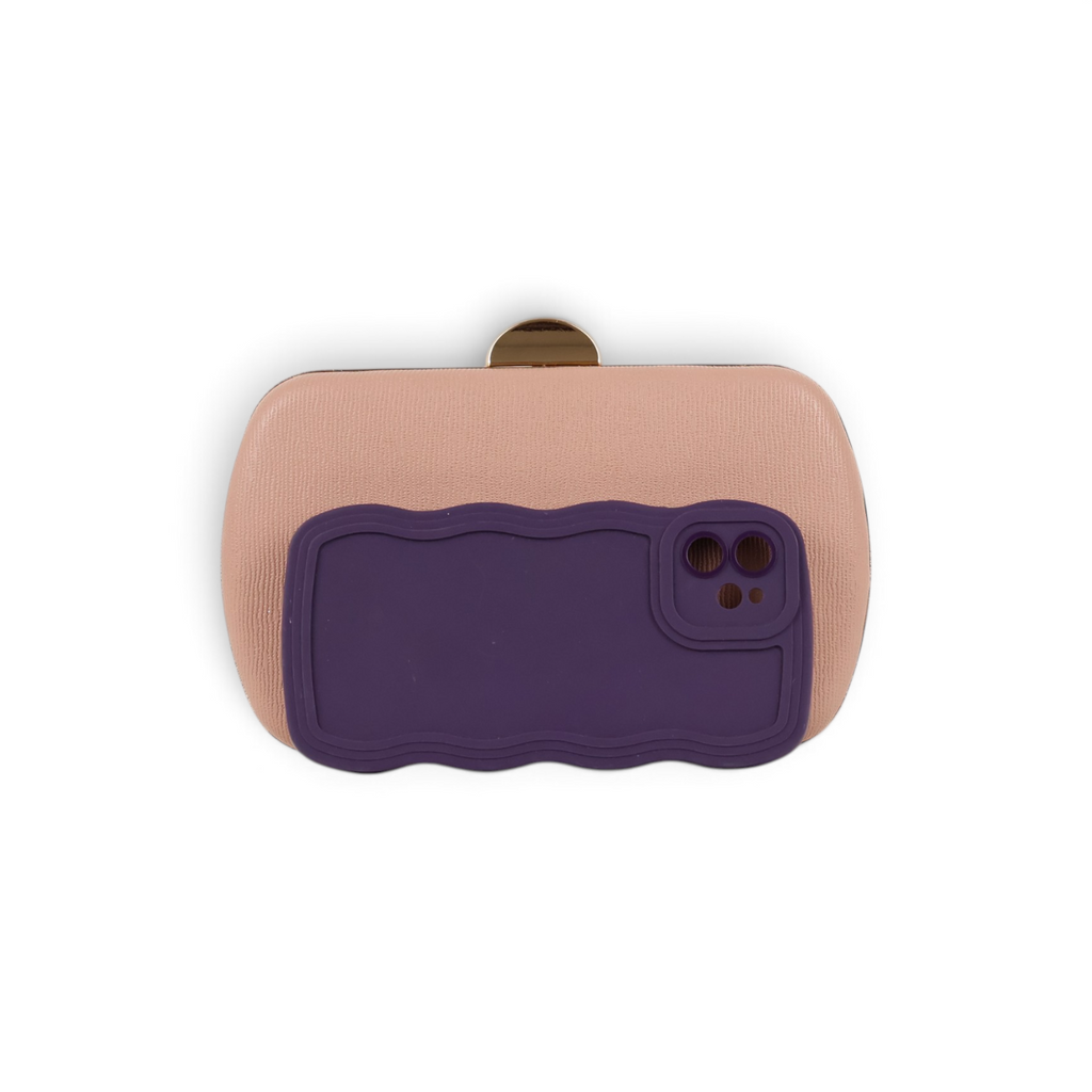 Bolsa de Festa Clutch Oval Bege Nude