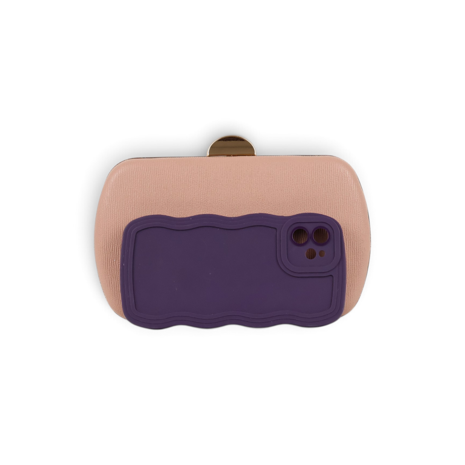 Bolsa de Festa Clutch Oval Bege Nude