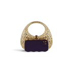 Bolsa de Mão Acrílico Transparente Dourada