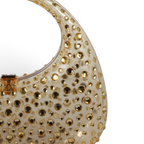 Bolsa de Mão Acrílico Transparente Dourada