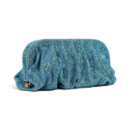 Bolsa Pouch Strass Azul