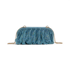 Bolsa Pouch Strass Azul