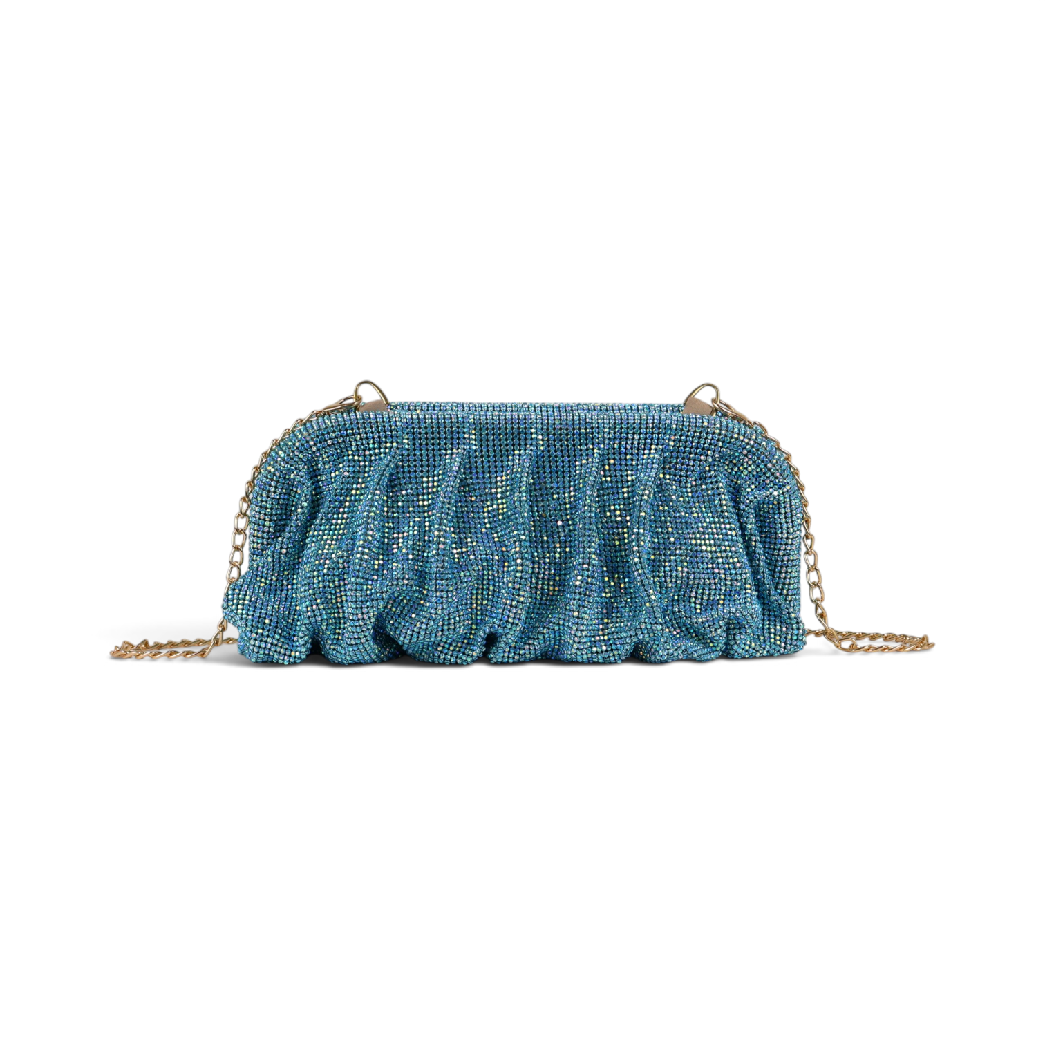 Bolsa Pouch Strass Azul