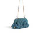 Bolsa Pouch Strass Azul