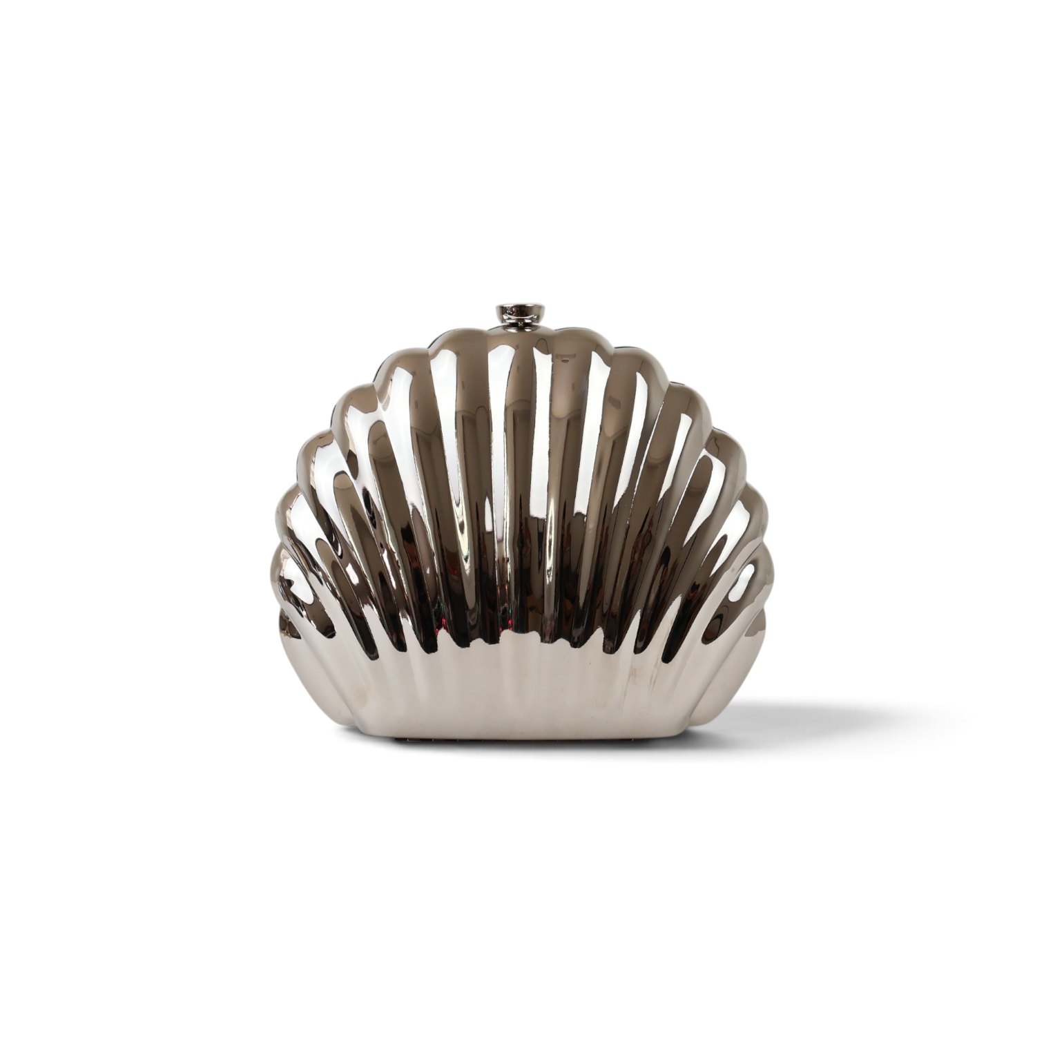 Bolsa Clutch Festa Concha Metal Prata