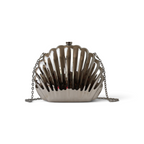 Bolsa Clutch Festa Concha Metal Prata
