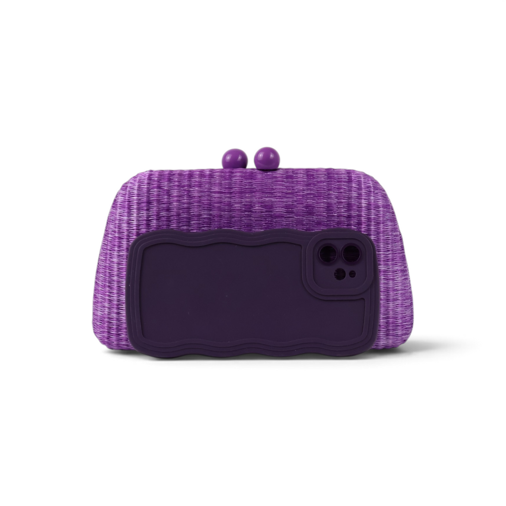 Bolsa Clutch Festa Palha Roxa