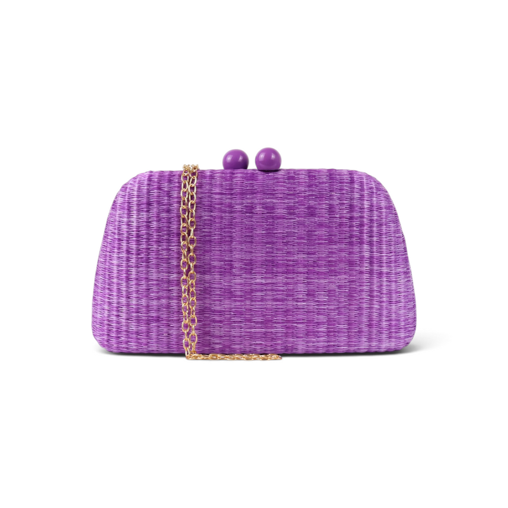 Bolsa Clutch Festa Palha Roxa