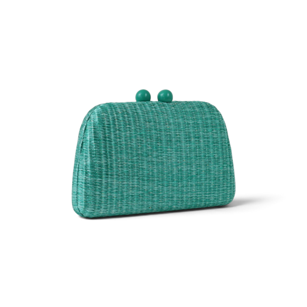 Bolsa Clutch Festa Palha Turquesa