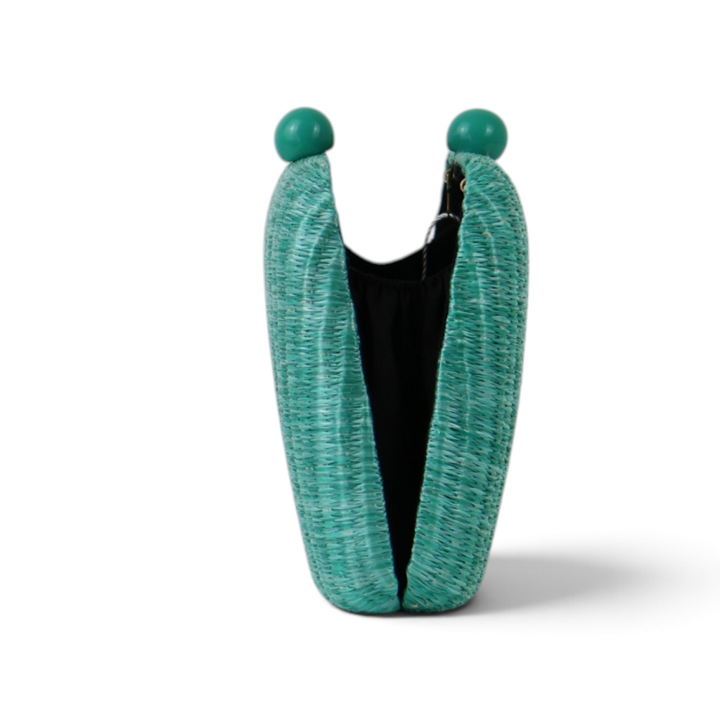 Bolsa Clutch Festa Palha Turquesa