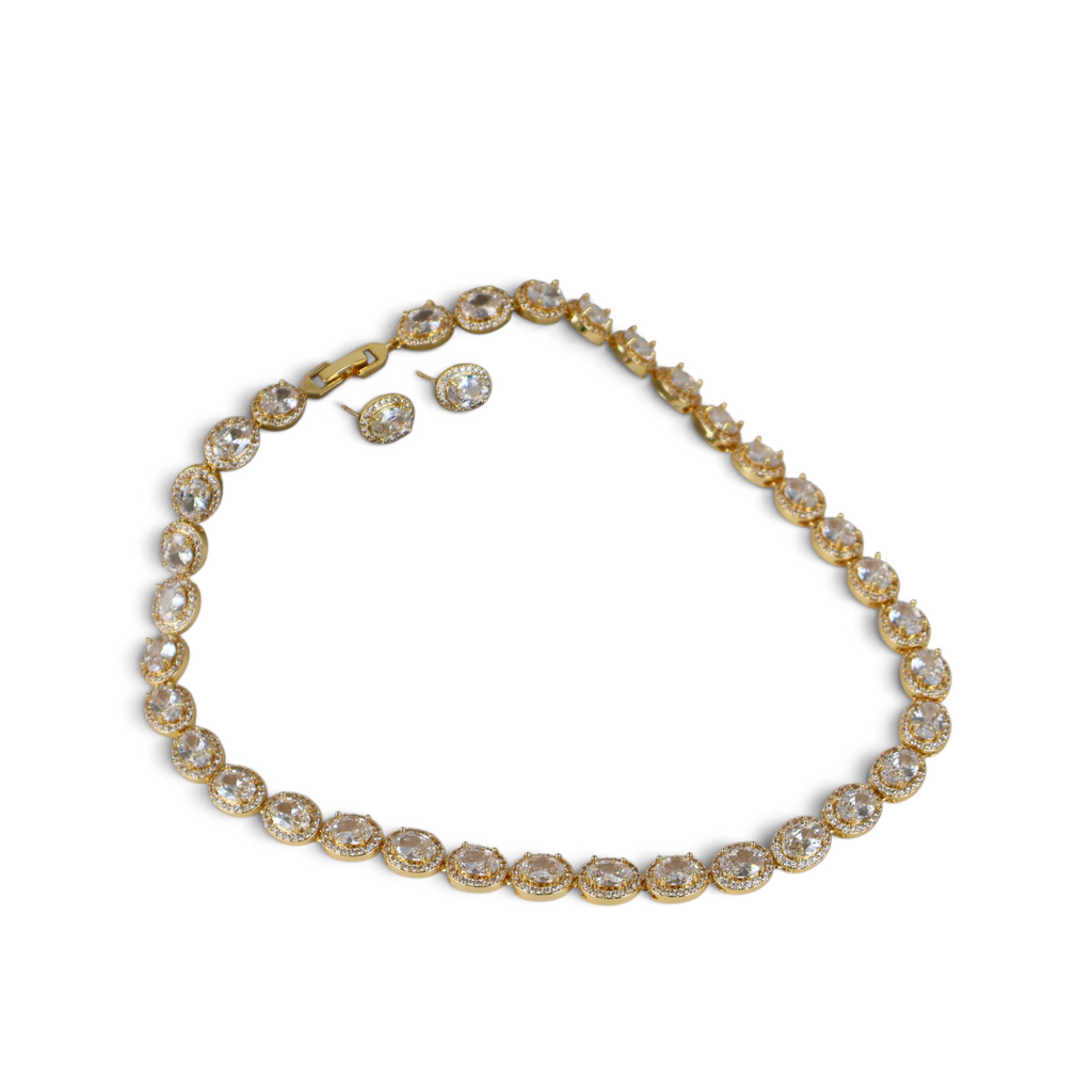 Kit Colar e Brinco Dourado