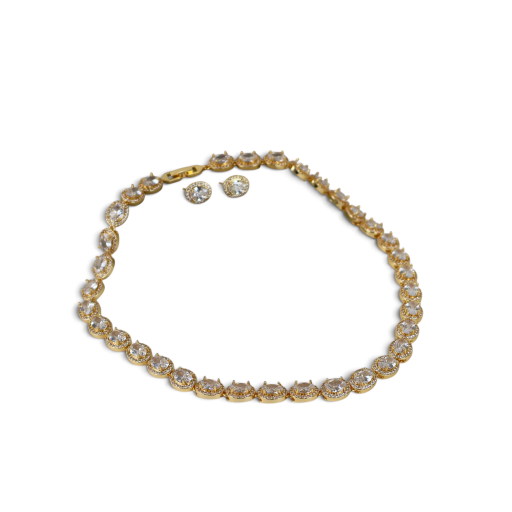 Kit Colar e Brinco Dourado