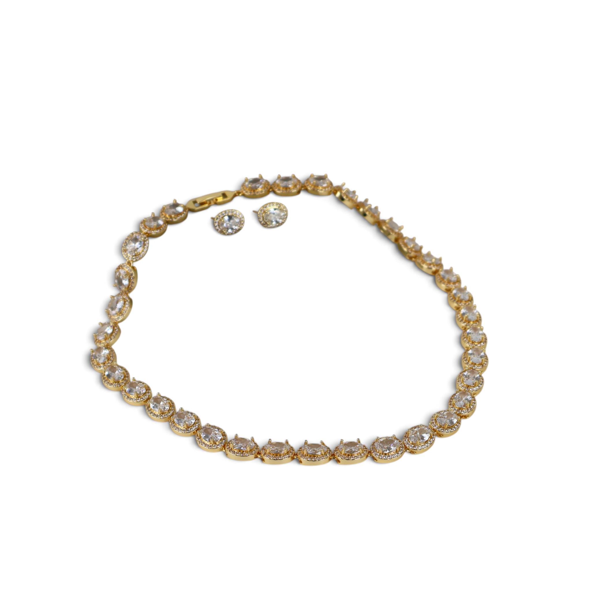 Kit Colar e Brinco Dourado
