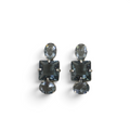 Brinco Prateado e Cristal Cinza