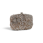 Bolsa Festa Clutch Pedraria Strass Dourada Cristais