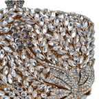 Bolsa Festa Clutch Pedraria Strass Dourada Cristais