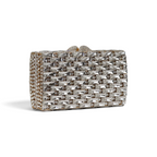 Bolsa Festa Clutch Pedraria Strass Dourada Cristais