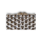Bolsa Festa Clutch Pedraria Strass Dourada Cristais