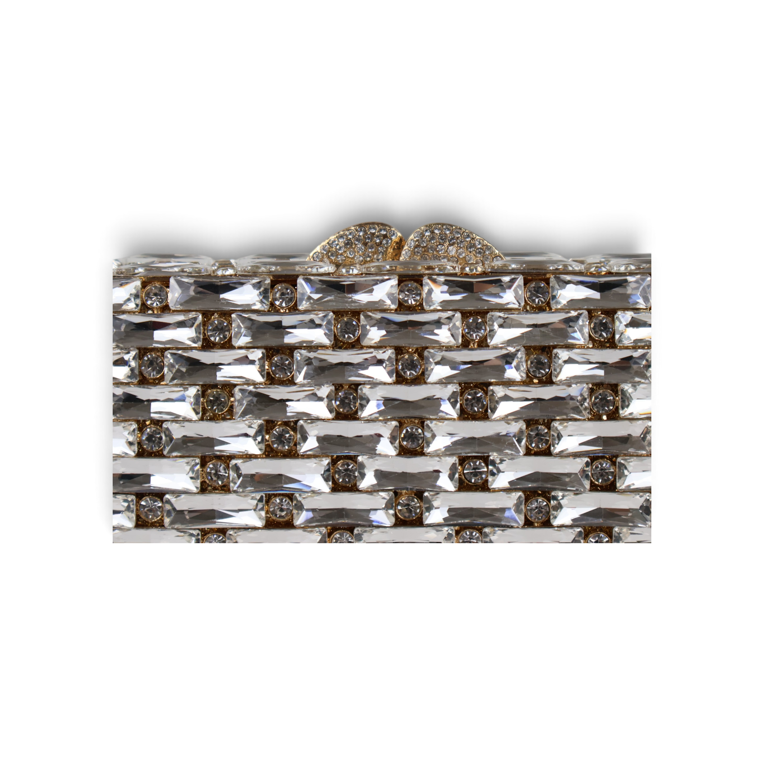 Bolsa Festa Clutch Pedraria Strass Dourada Cristais
