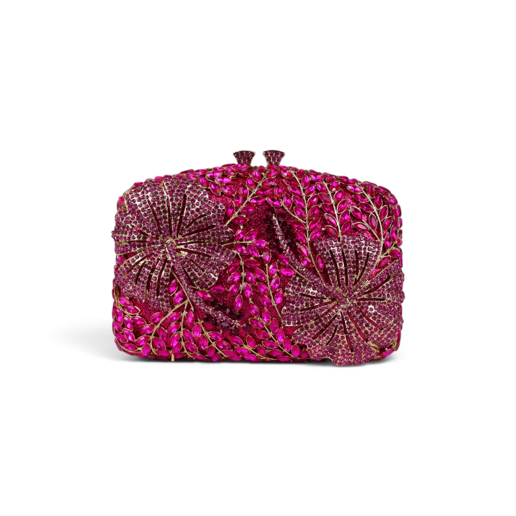 Bolsa Festa Clutch Pedraria Strass Rosa