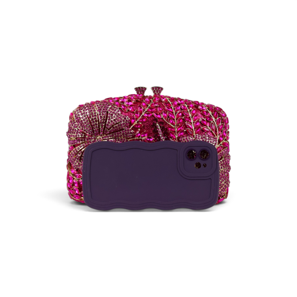 Bolsa Festa Clutch Pedraria Strass Rosa