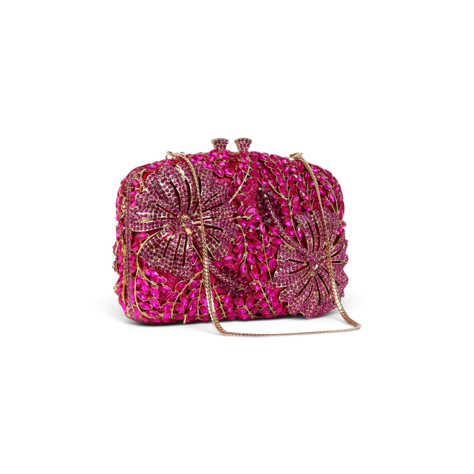 Bolsa Festa Clutch Pedraria Strass Rosa