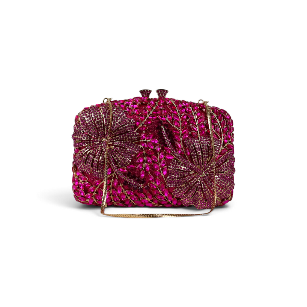 Bolsa Festa Clutch Pedraria Strass Rosa
