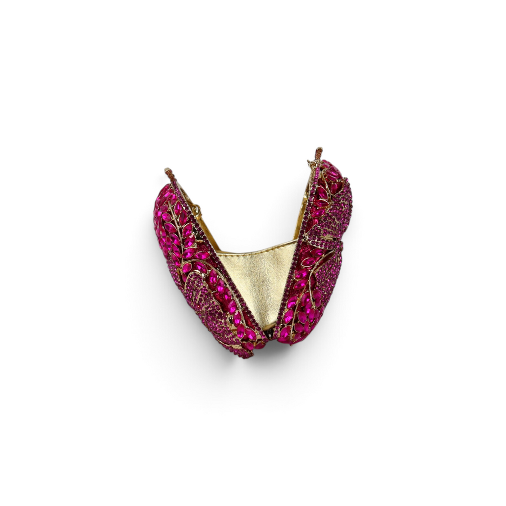 Bolsa Festa Clutch Pedraria Strass Rosa
