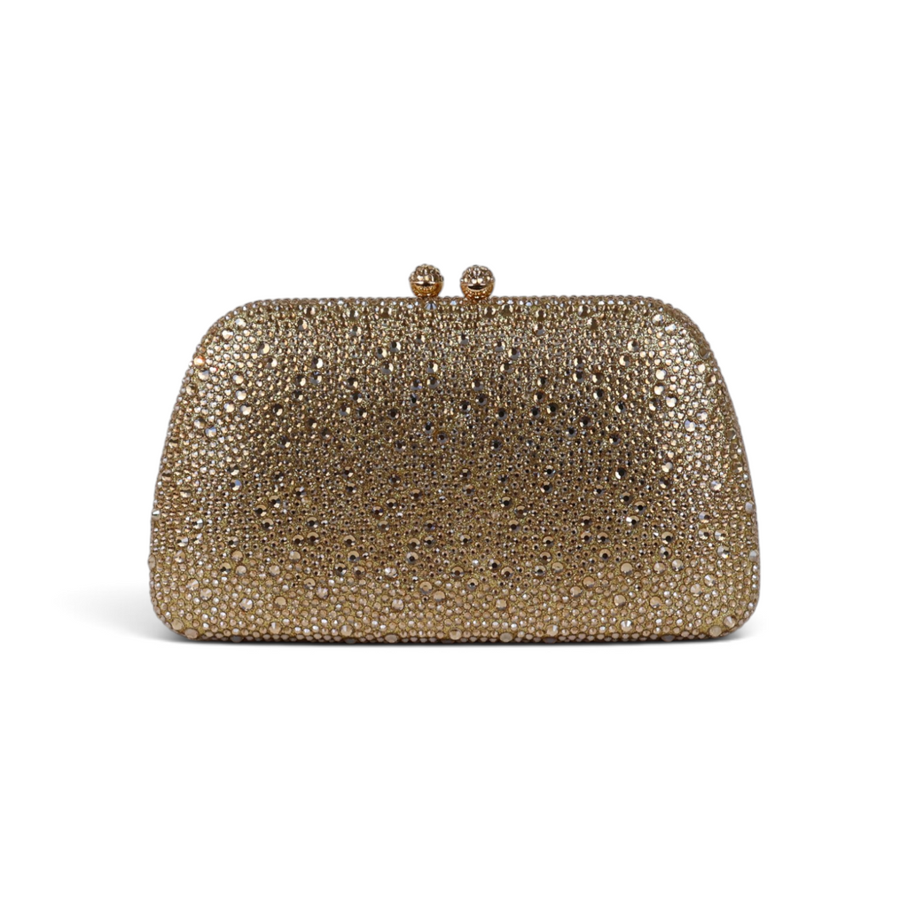 Bolsa Clutch Festa Pedraria Dourada