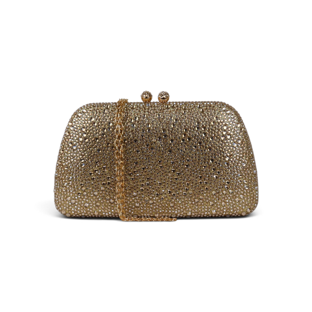 Bolsa Clutch Festa Pedraria Dourada