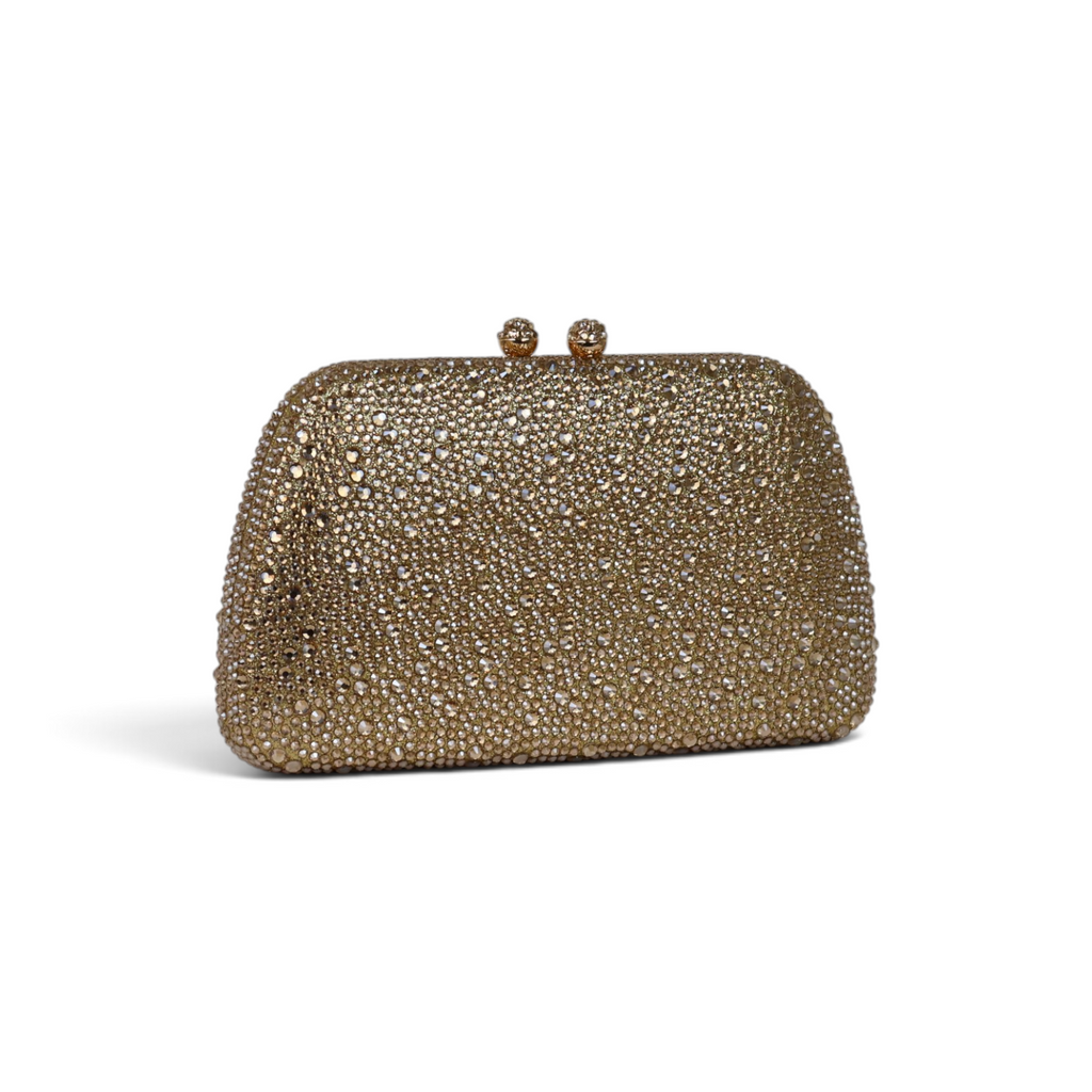 Bolsa Clutch Festa Pedraria Dourada