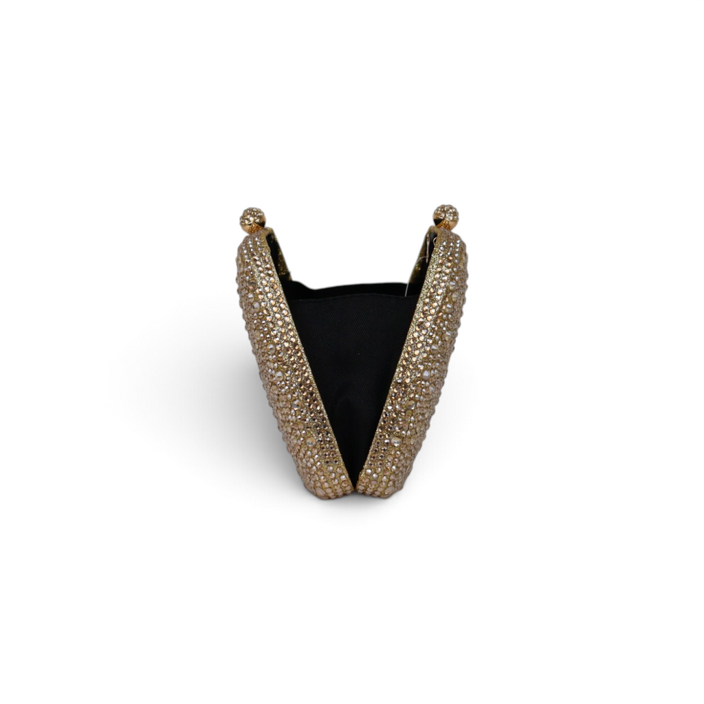 Bolsa Clutch Festa Pedraria Dourada