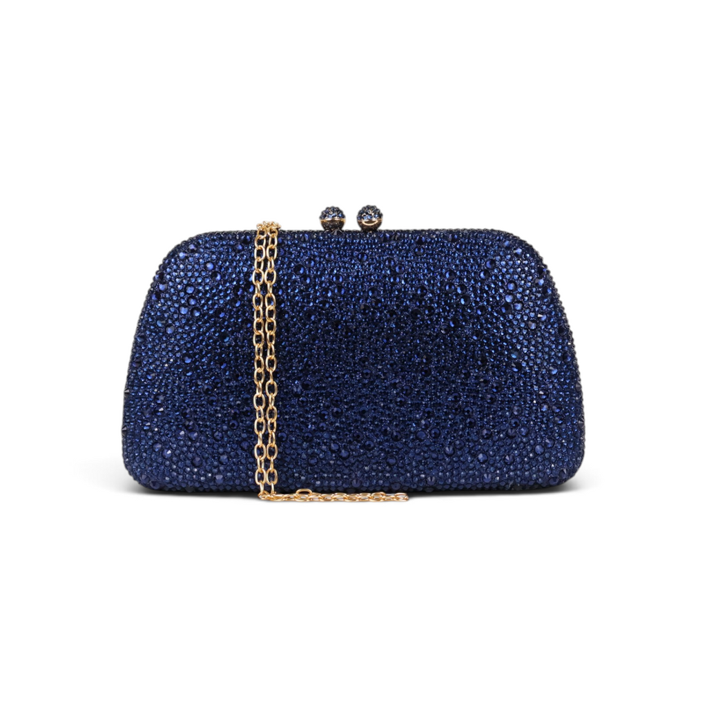 Bolsa Clutch Festa Pedraria Azul Marinho