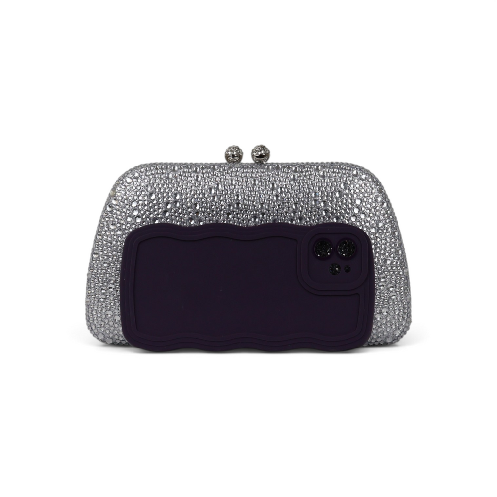 Bolsa Clutch Festa Pedraria Prata