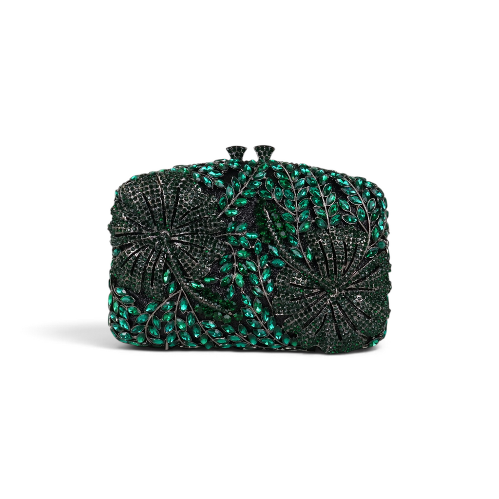Bolsa Festa Clutch Pedraria Strass Verde