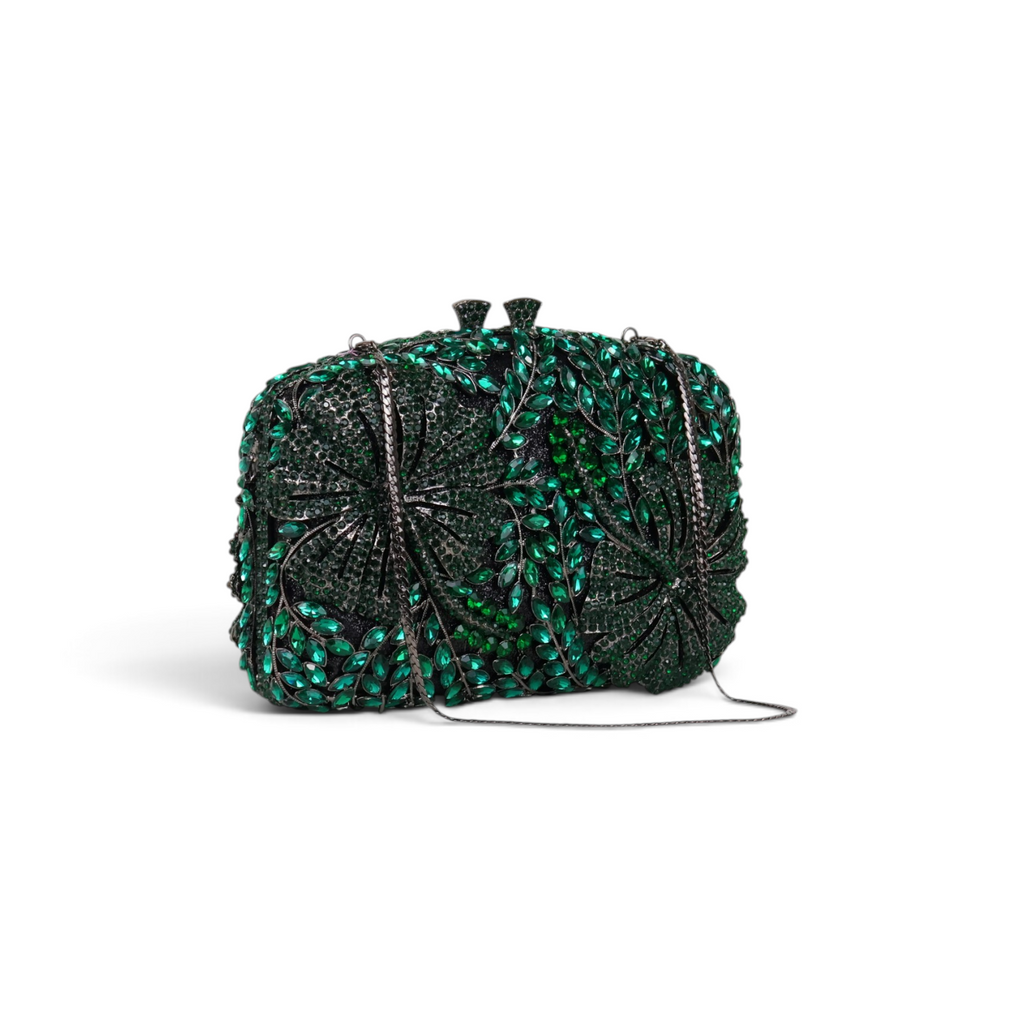 Bolsa Festa Clutch Pedraria Strass Verde
