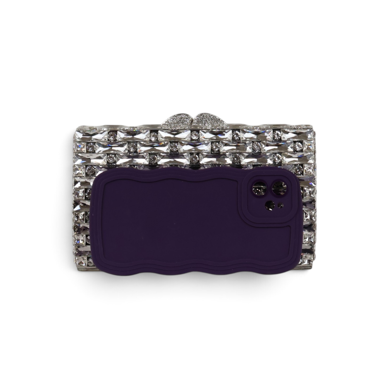 Bolsa Festa Clutch Pedraria Strass Prata