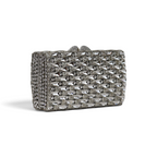 Bolsa Festa Clutch Pedraria Strass Prata