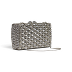 Bolsa Festa Clutch Pedraria Strass Prata