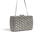 Bolsa Festa Clutch Pedraria Strass Prata