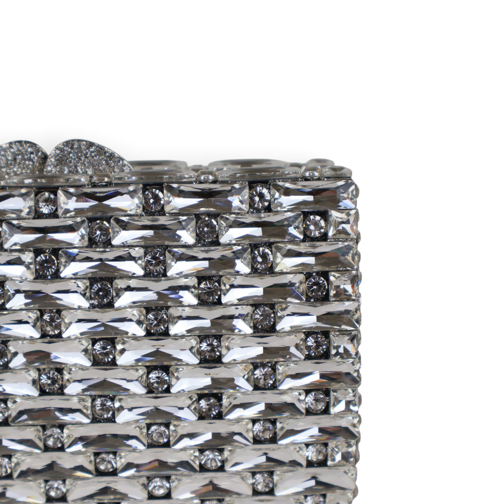 Bolsa Festa Clutch Pedraria Strass Prata