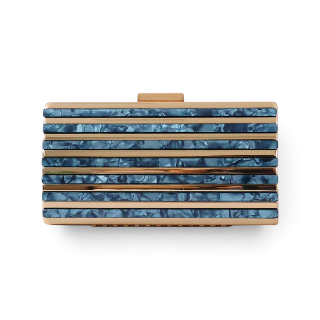 Bolsa Clutch Festa Metal Acrílico Azul