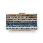 Bolsa Clutch Festa Metal Acrílico Azul