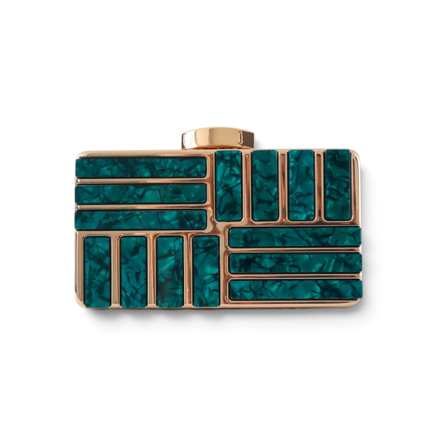 Bolsa Clutch Festa Metal Acrílico Verde