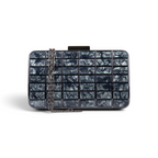 Bolsa Clutch Festa Metal Acrílico Preta