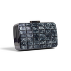 Bolsa Clutch Festa Metal Acrílico Preta