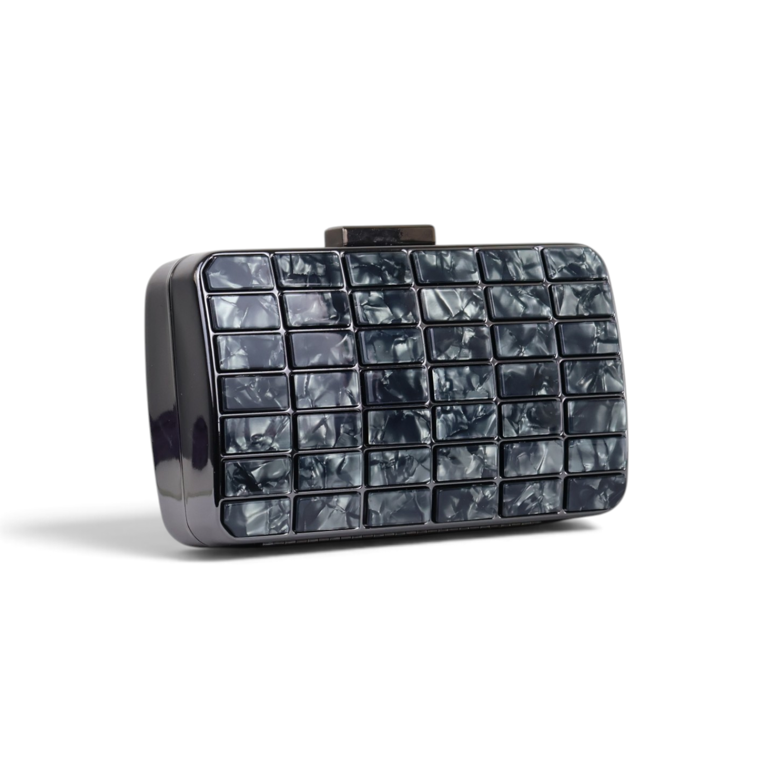 Bolsa Clutch Festa Metal Acrílico Preta
