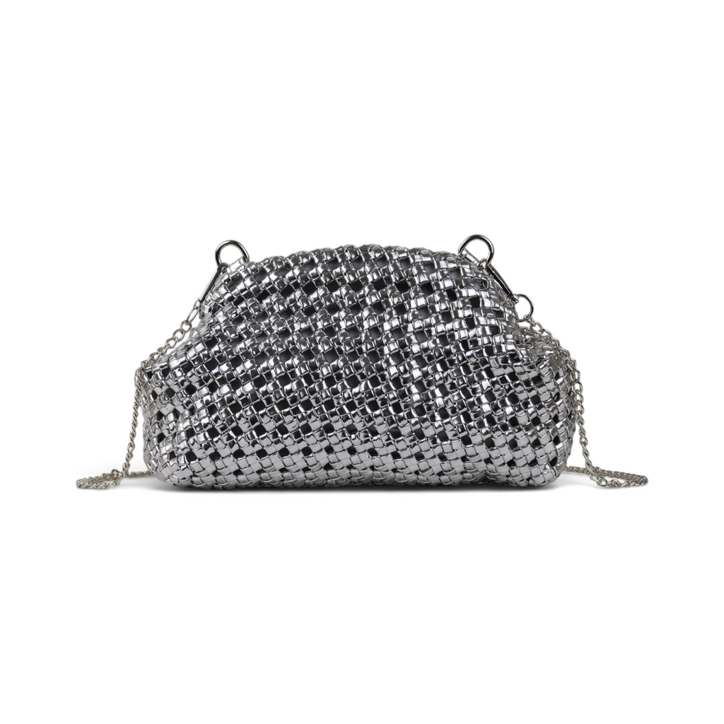 Bolsa de Festa Pouch Tressê Prata